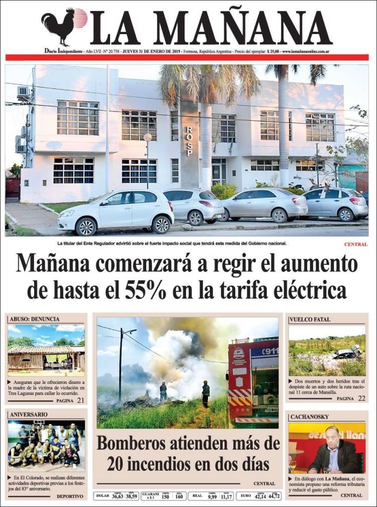 Portada de Diario La Mañana (Argentina)