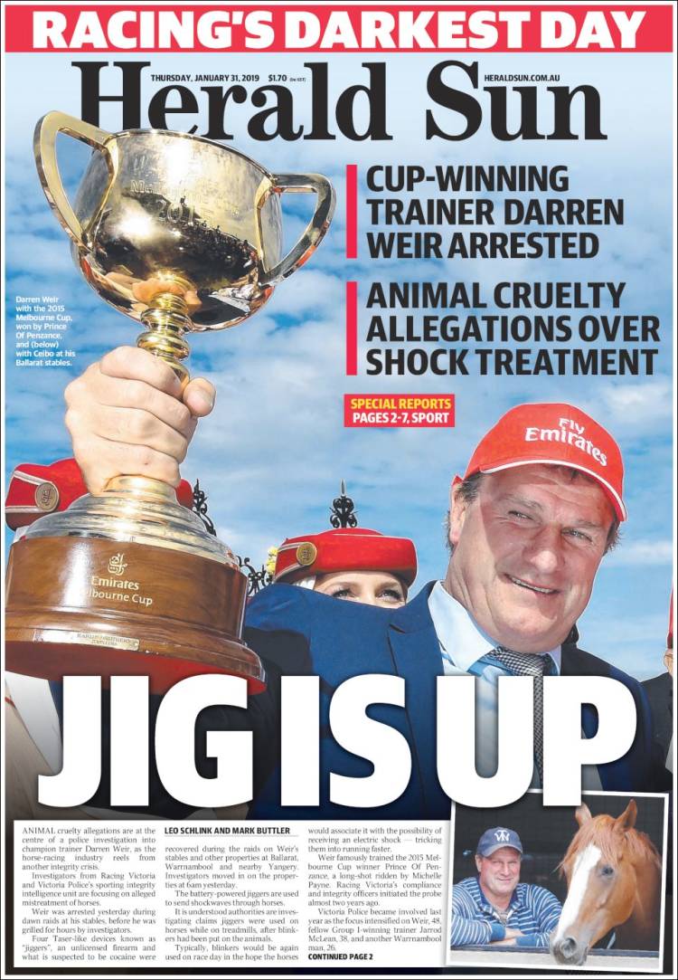 Portada de Herald Sun (Australia)