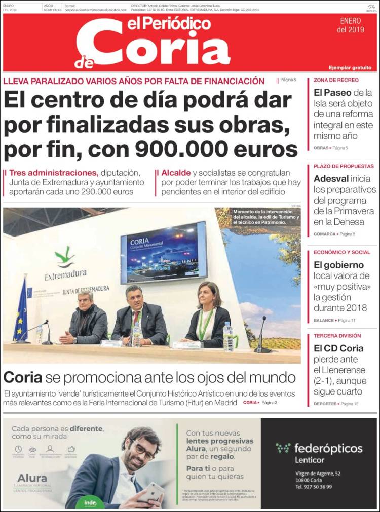 Portada de El Periódico de Extremadura (Espa&ntilde;a)