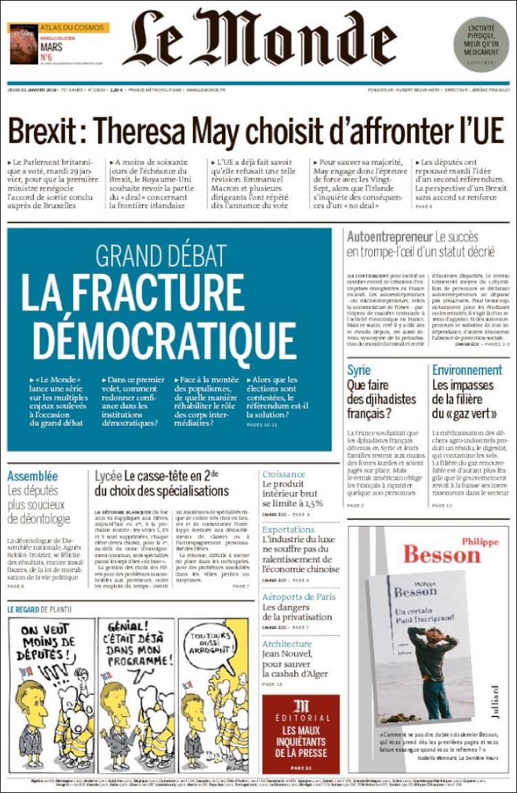 Portada de Le Monde (Francia)