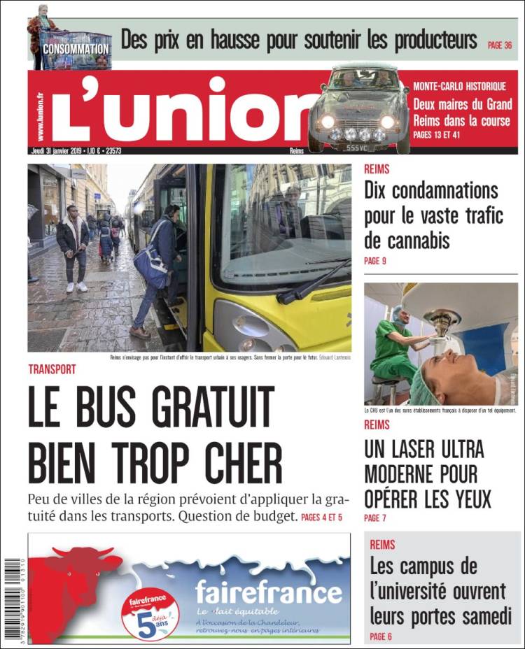 Portada de L'Union (Francia)