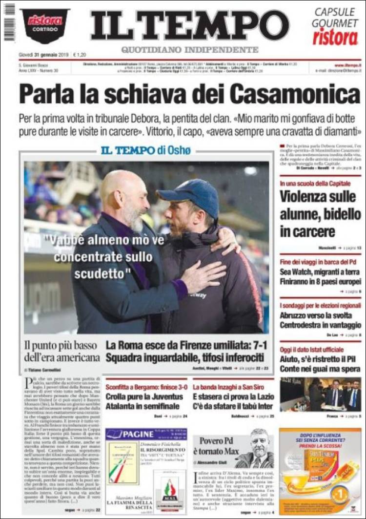 Portada de Il Tempo (Italia)