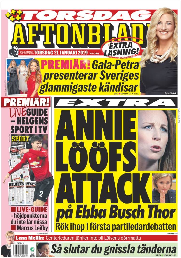 Portada de Aftonbladet (Suecia)