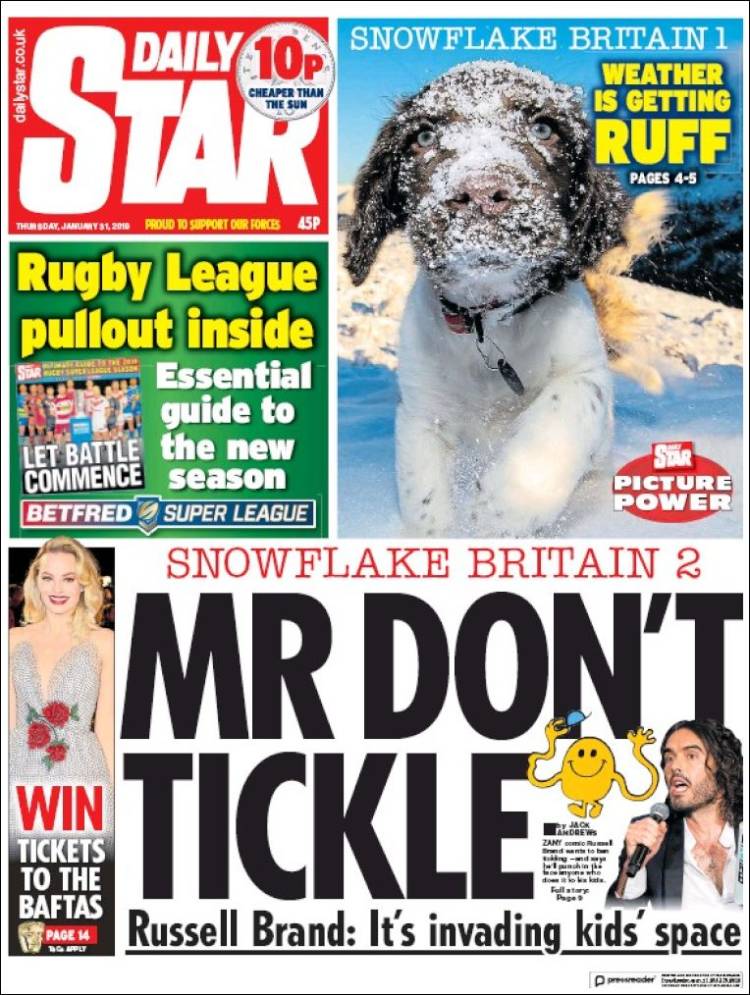 Portada de Daily Star (United Kingdom)