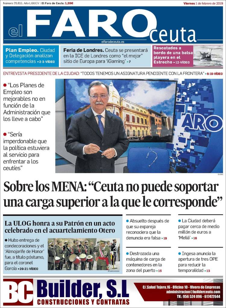 Portada de El Faro de Ceuta (Espa&ntilde;a)