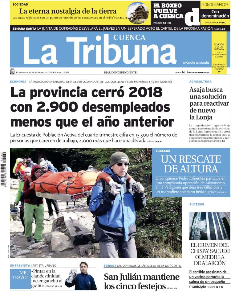 Portada de La Tribuna de Cuenca (España)