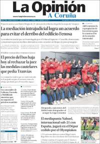 Portada de La Opinión de A Coruña (Espa&ntilde;a)