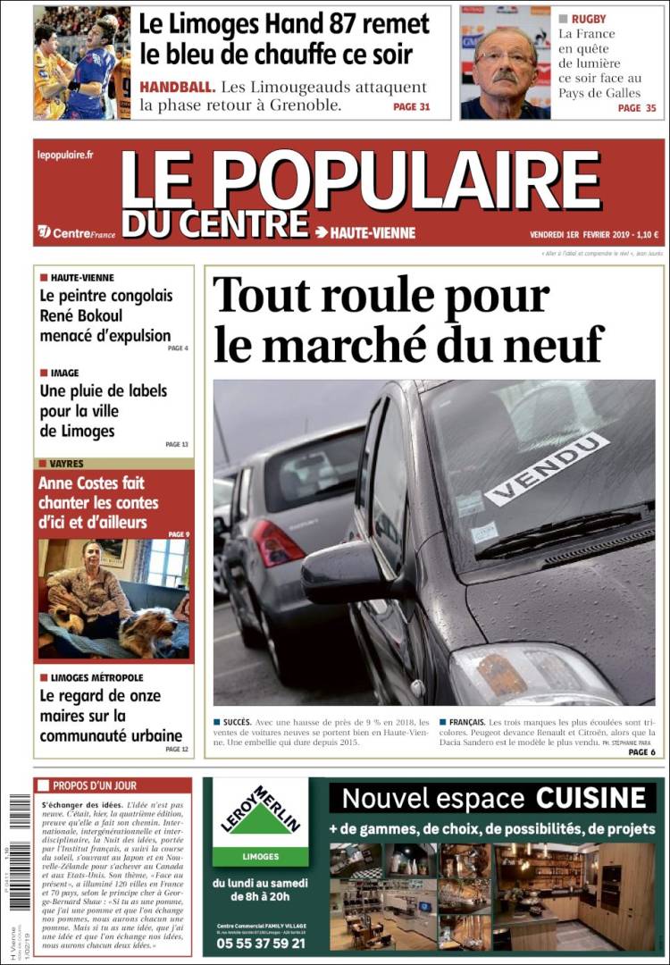 Portada de Le Populaire du Centre (France)