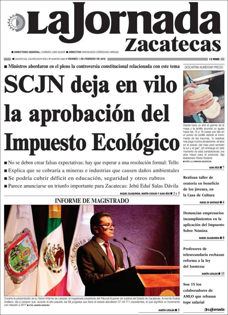 Portada de Jornada de Zacatecas (México)