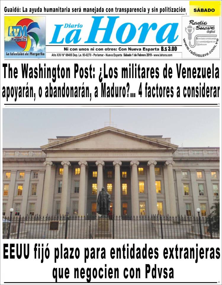 Portada de La Hora (Venezuela)