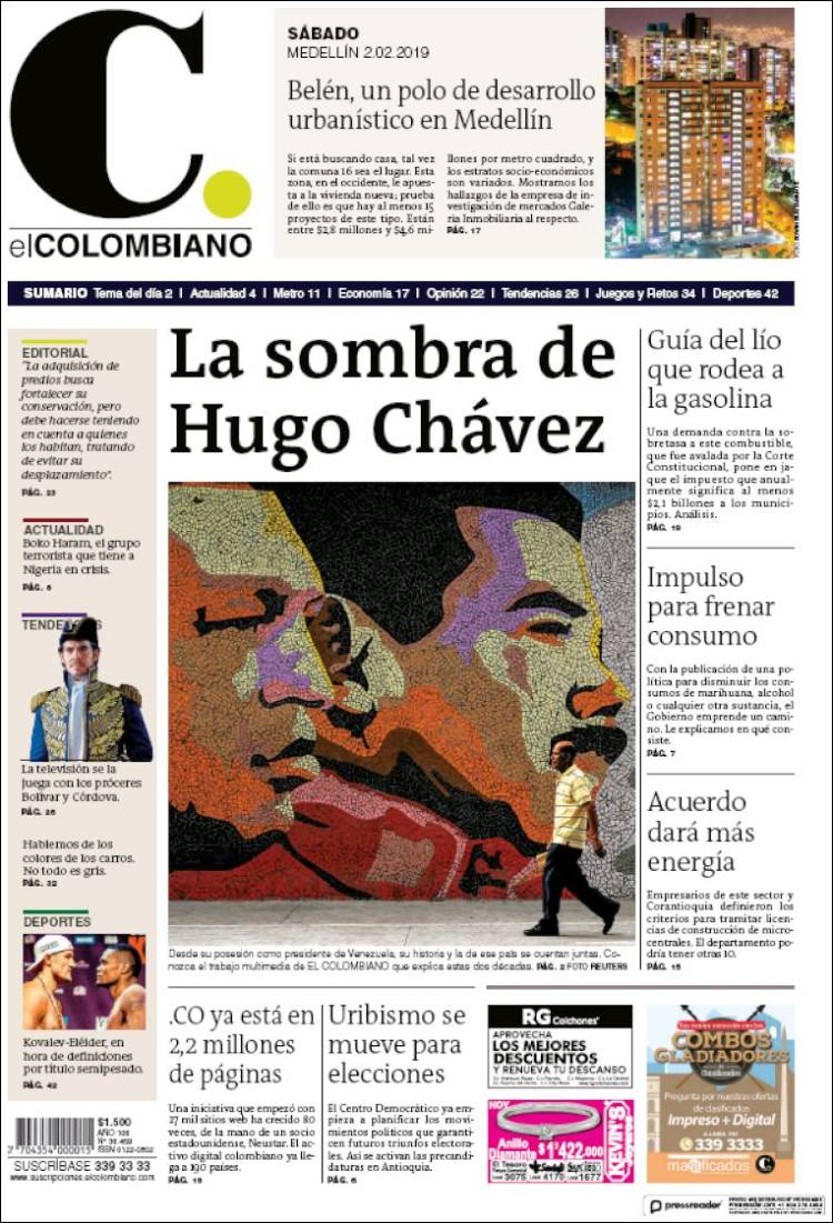 Portada de El Colombiano (Colombia)