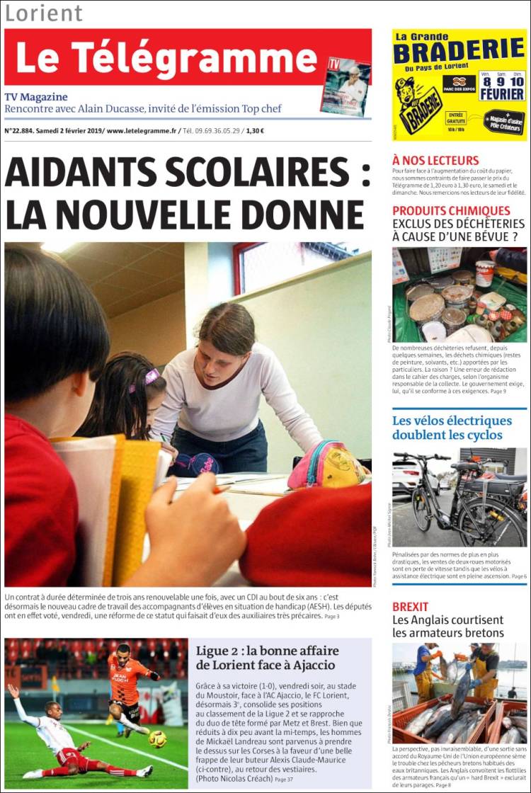 Portada de Télégramme (Francia)