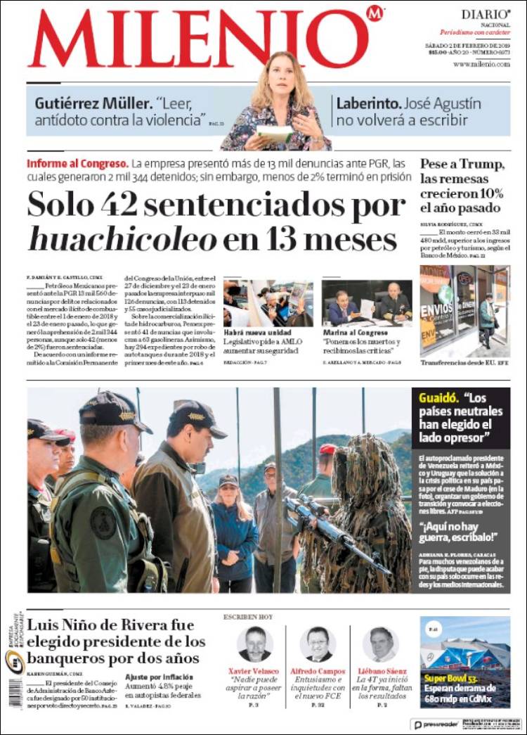 Portada de Milenio (México)