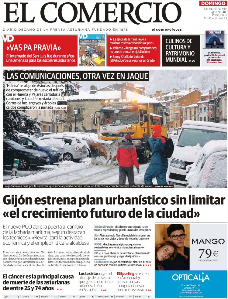 Portada de El Comercio (Espa&ntilde;a)