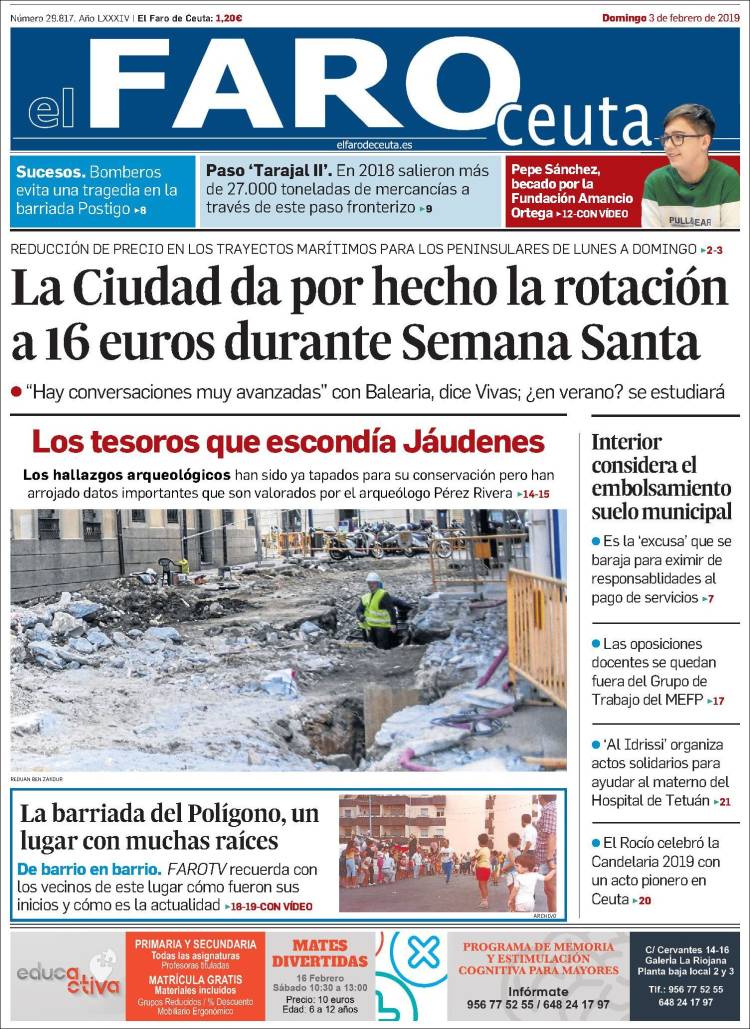 Portada de El Faro de Ceuta (Espa&ntilde;a)