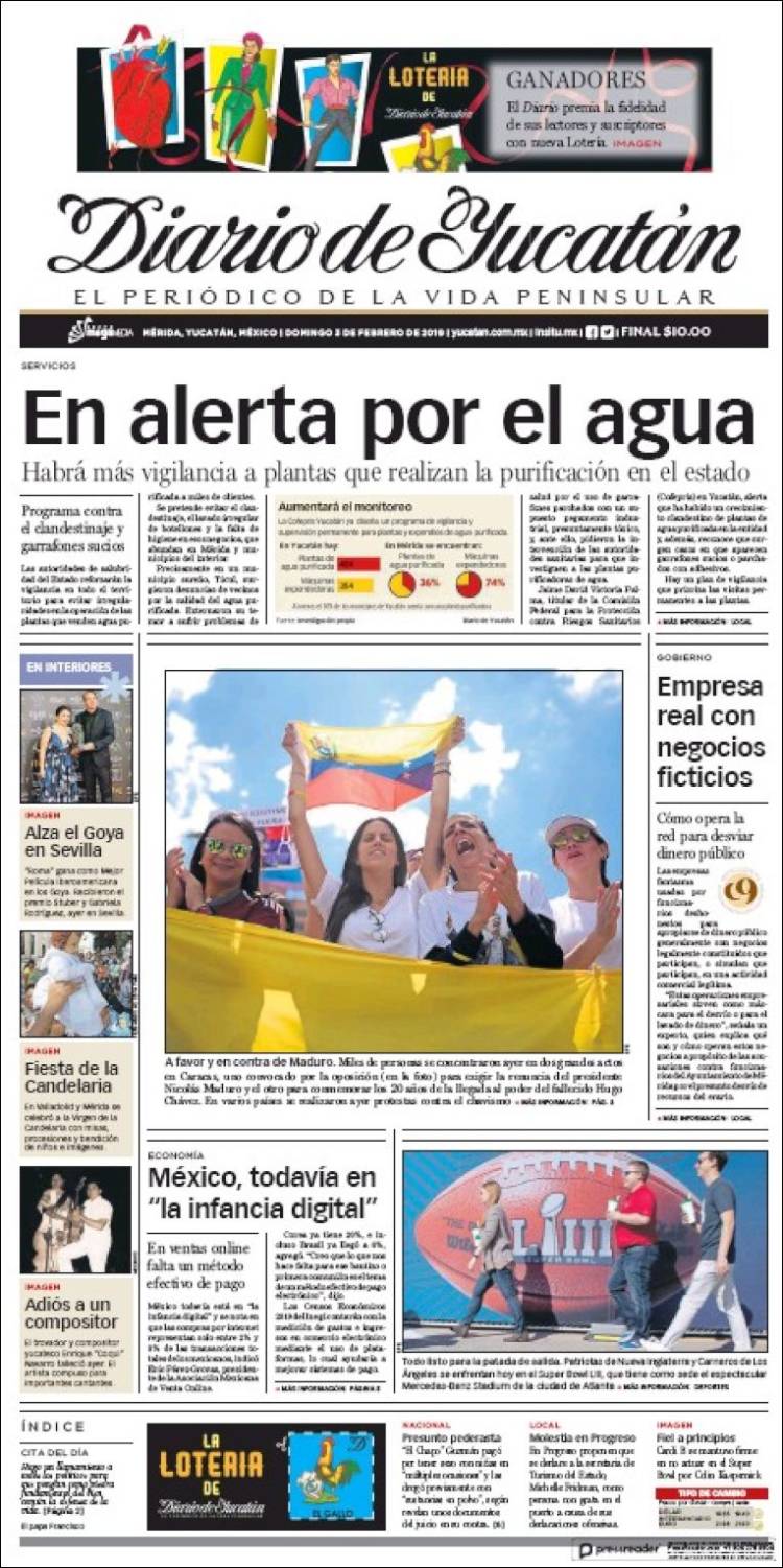 Portada de Diario de Yucatán (M&eacute;xico)