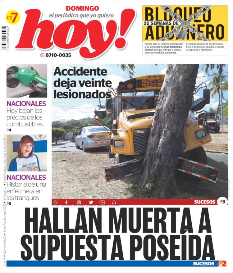 Portada de Hoy (Nicaragua)