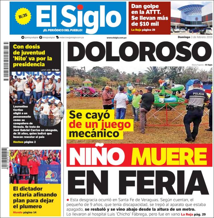 Portada de El Siglo (Panam&aacute;)