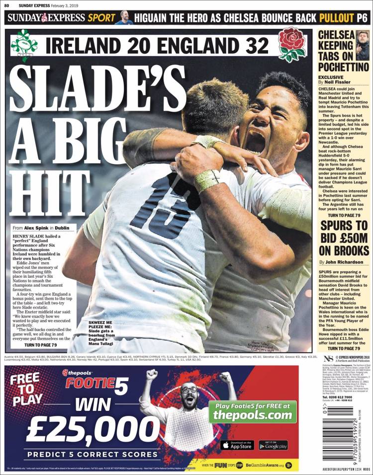 Portada de Express Sport (Reino Unido)