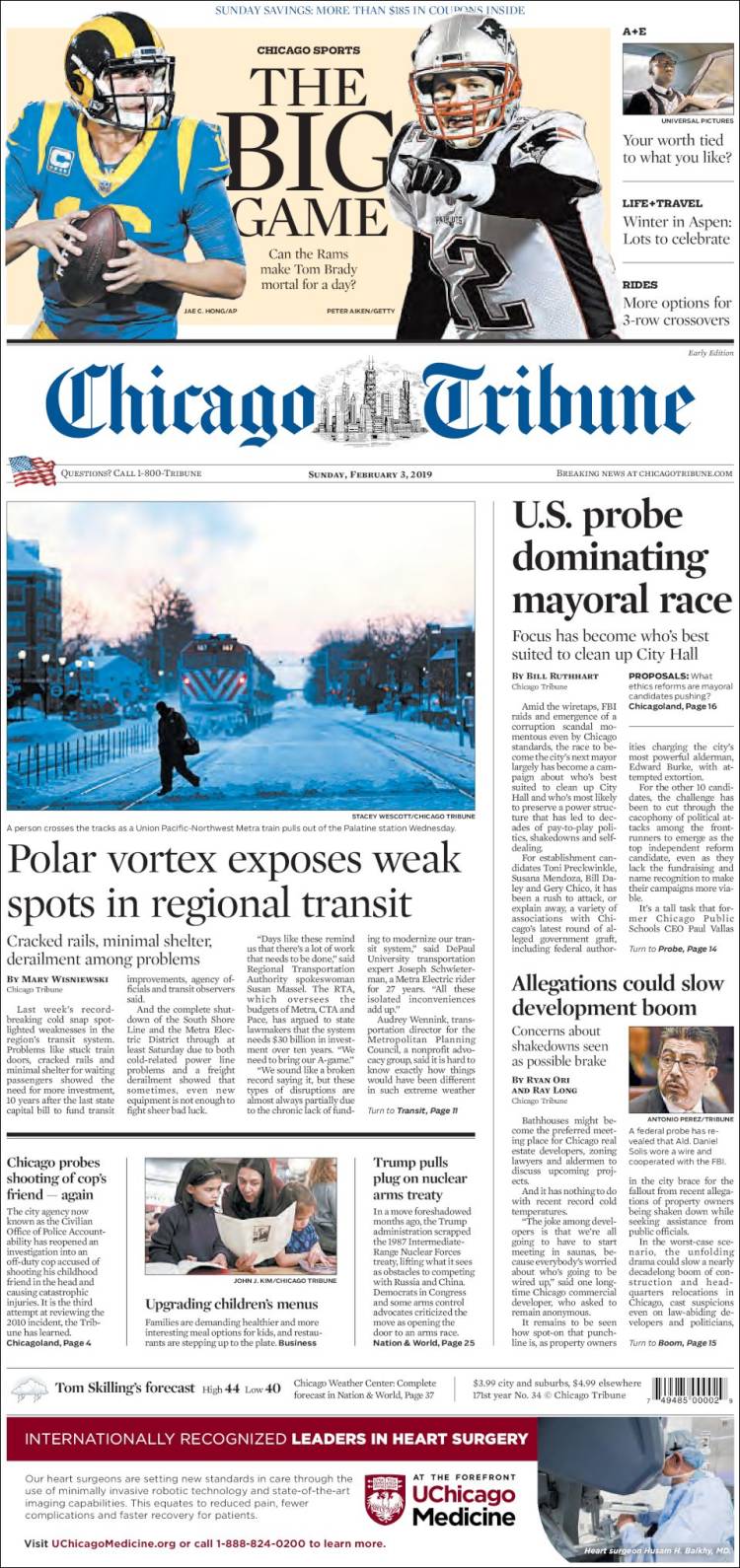 Portada de Chicago Tribune (USA)