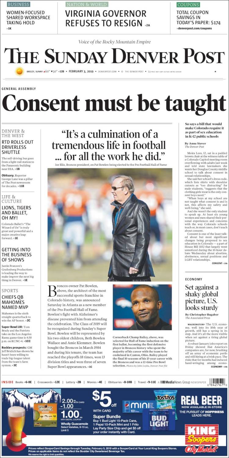 Portada de The Denver Post (USA)