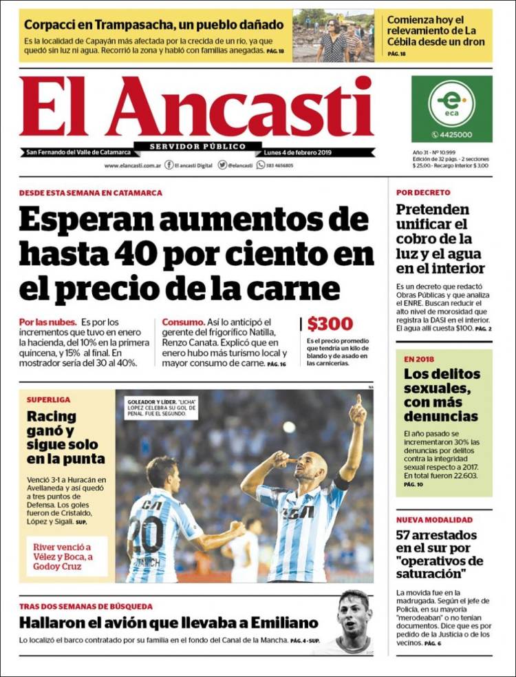 Portada de El Ancasti (Argentina)