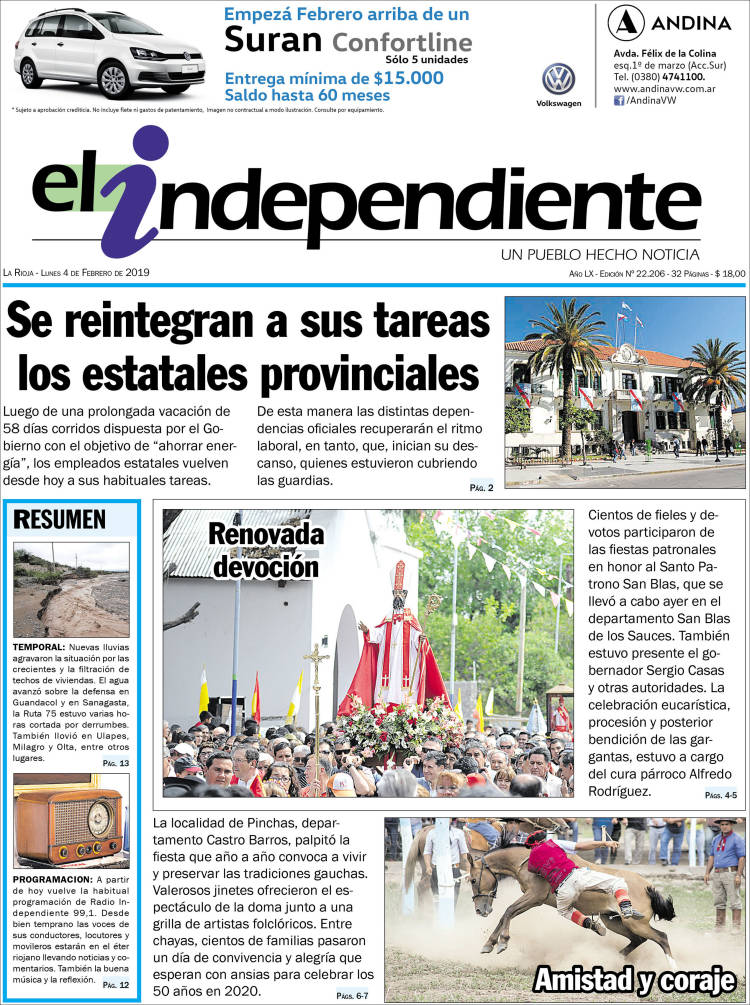 Portada de El Independiente (Argentina)
