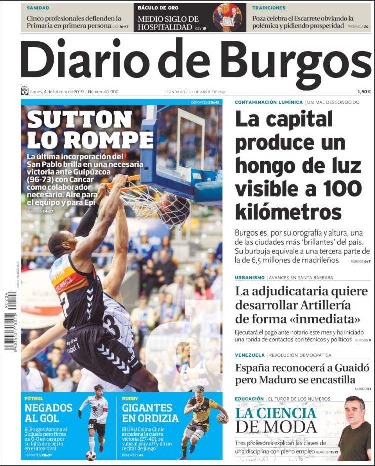 Portada de Diario de Burgos (Espa&ntilde;a)