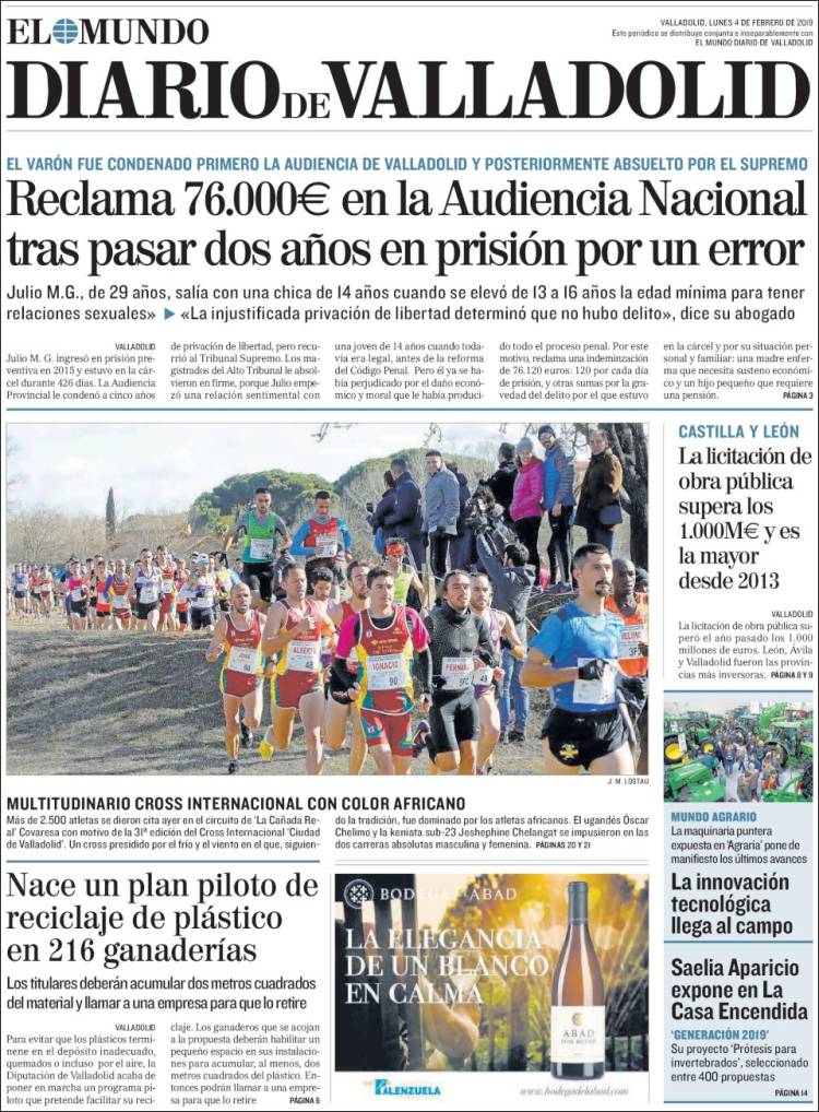 Portada de Diario de Valladolid (Espa&ntilde;a)