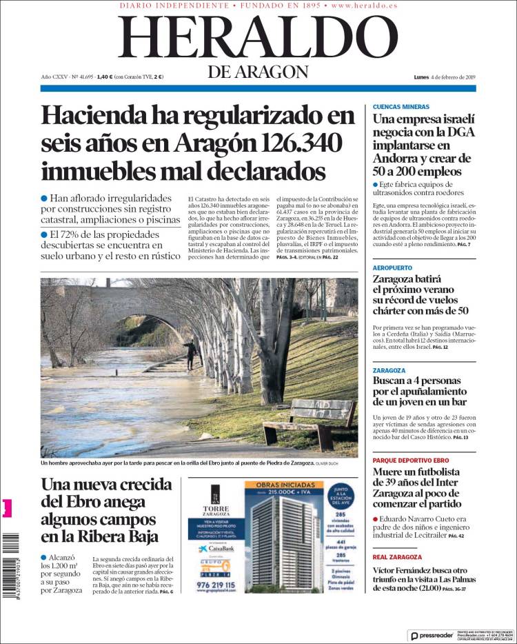 Portada de Heraldo de Aragón (Espa&ntilde;a)