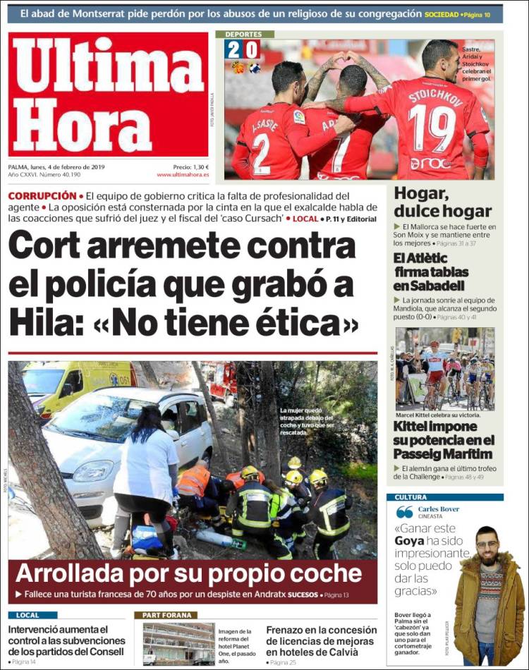 Portada de Última Hora (Espa&ntilde;a)