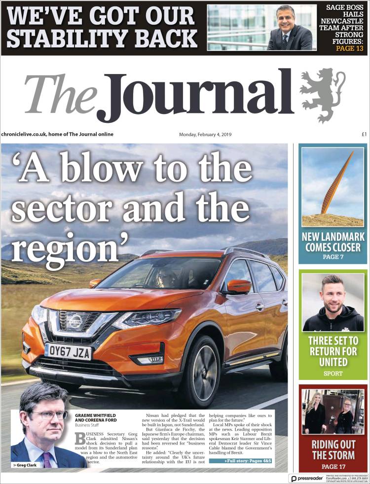 Portada de The Journal (Reino Unido)