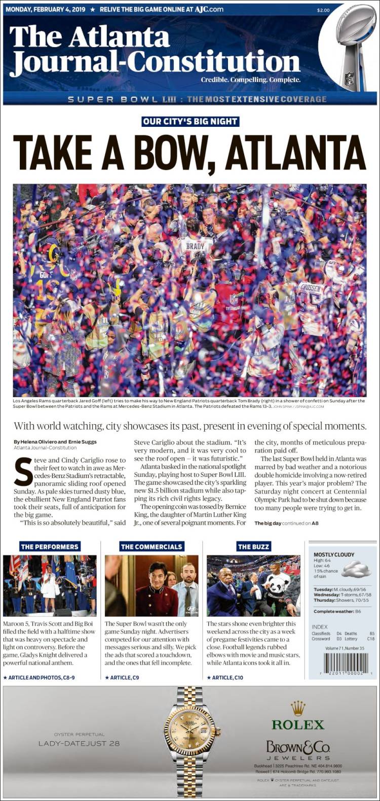 Portada de The Atlanta Journal-Constitution (USA)