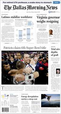 Portada de Dallas Morning News (USA)