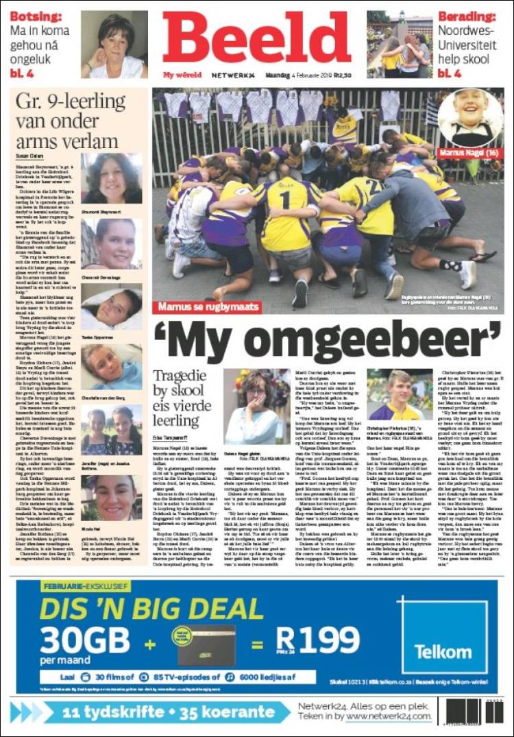 Portada de Beeld (Sud&aacute;frica)