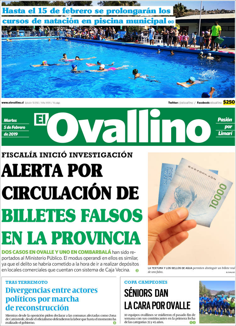 Portada de El Ovallino (Chile)