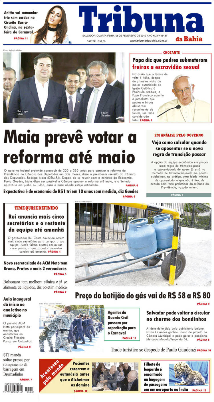 Portada de Tribuna da Bahia (Brasil)