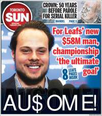 Portada de The Toronto Sun (Canadá)