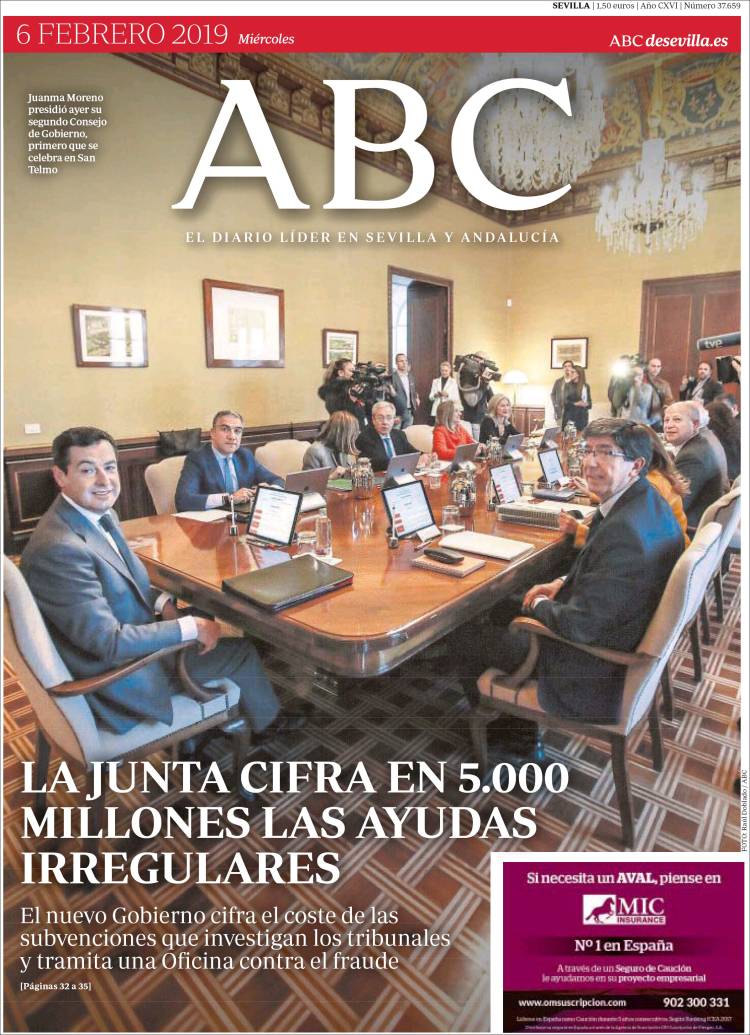 Portada de ABC - Sevilla (Espa&ntilde;a)