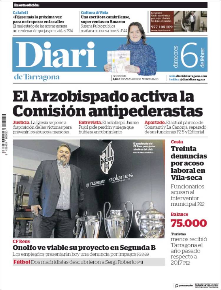 Portada de Diari de Tarragona (Espa&ntilde;a)
