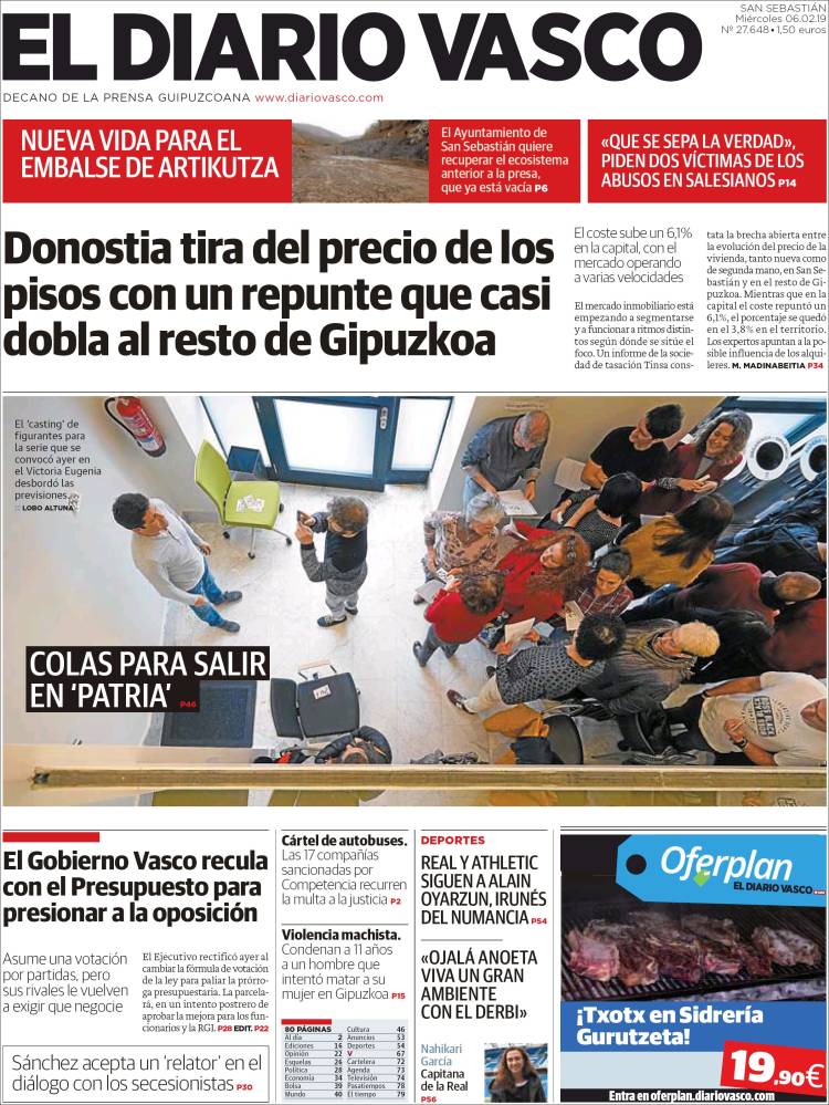 Portada de Diario Vasco (Espa&ntilde;a)