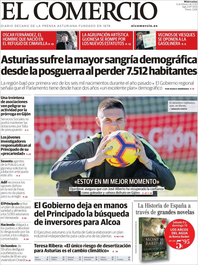 Portada de El Comercio (Espa&ntilde;a)