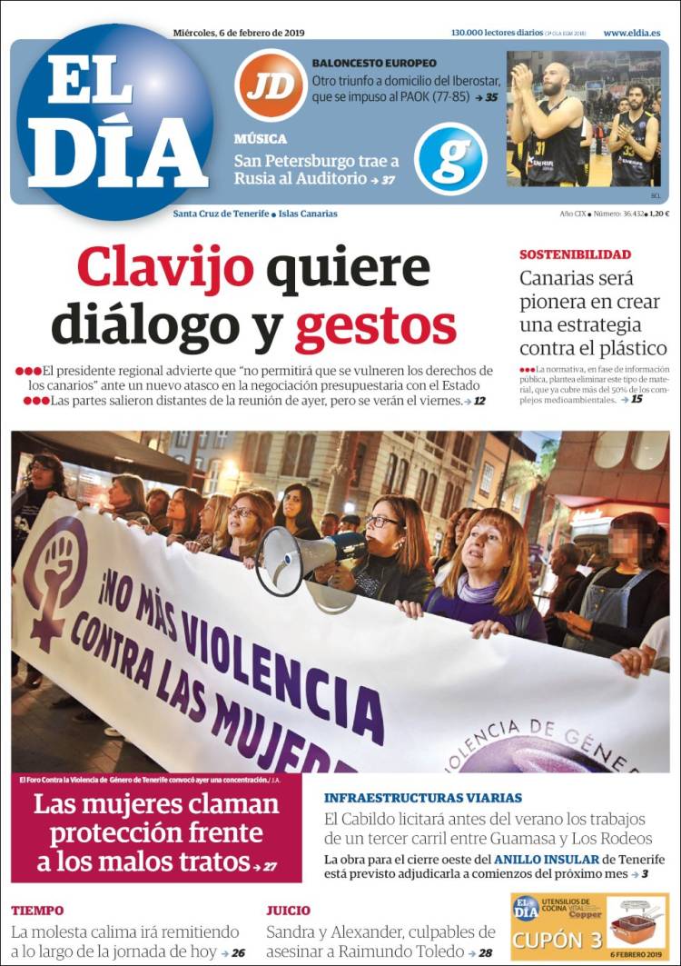 Portada de El Día (Espa&ntilde;a)