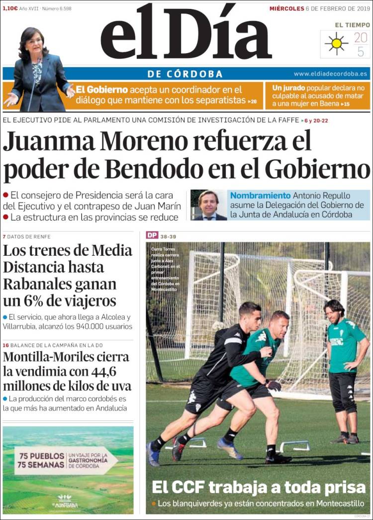 Portada de El Día de Córdoba (Espa&ntilde;a)