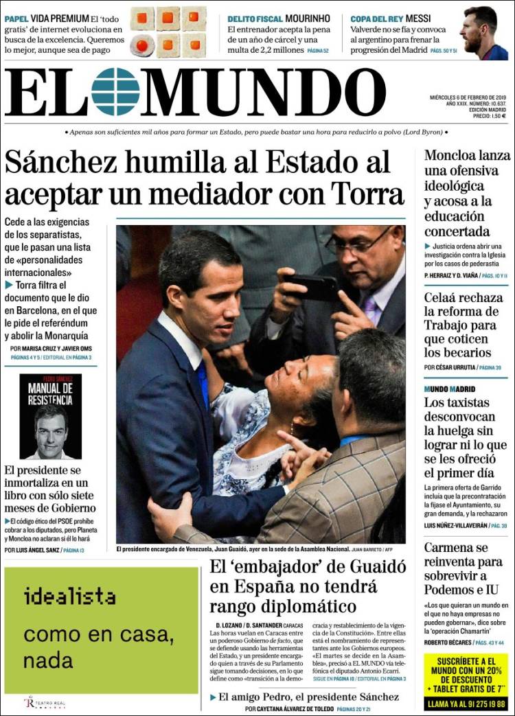 Portada de El Mundo (Espa&ntilde;a)