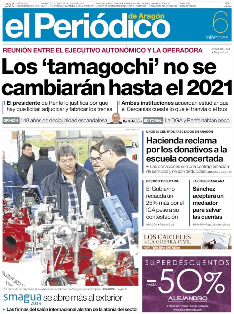 Portada de El Periódico de Aragón (Espa&ntilde;a)