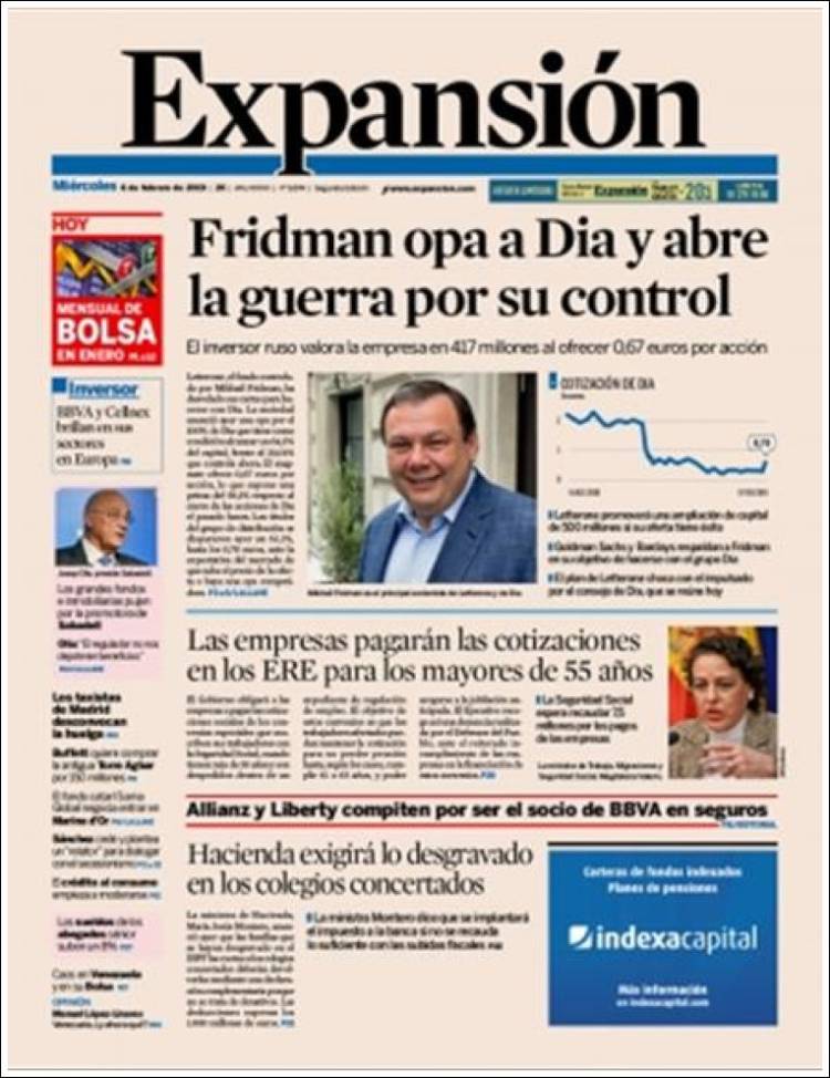 Portada de Expansión (Espa&ntilde;a)