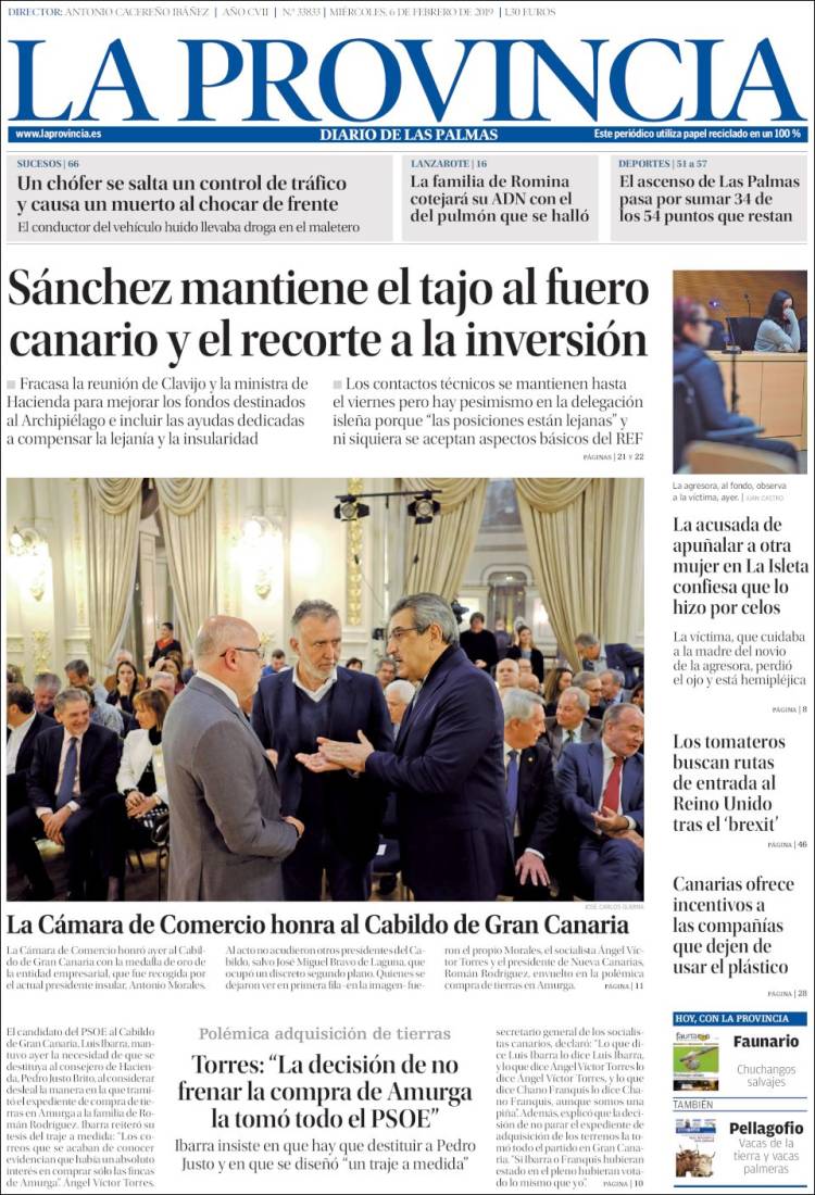 Portada de La Provincia (Espa&ntilde;a)