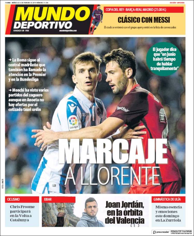 Portada de Mundo Deportivo Gipuzkoa (Espa&ntilde;a)