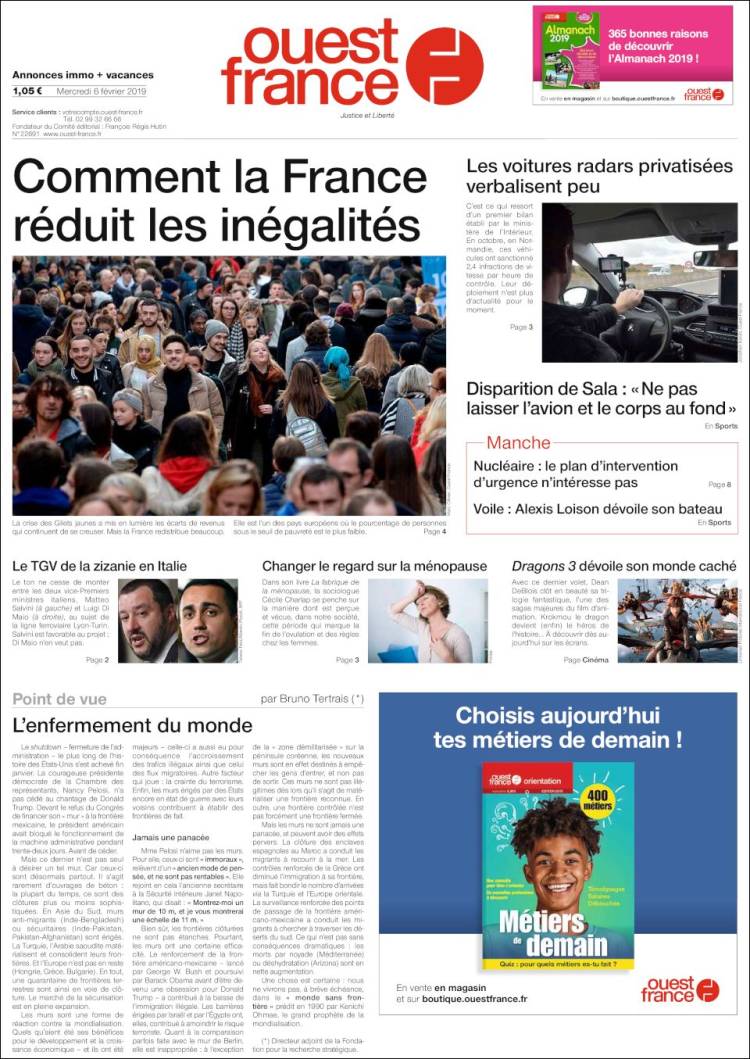 Portada de Ouest France (Francia)